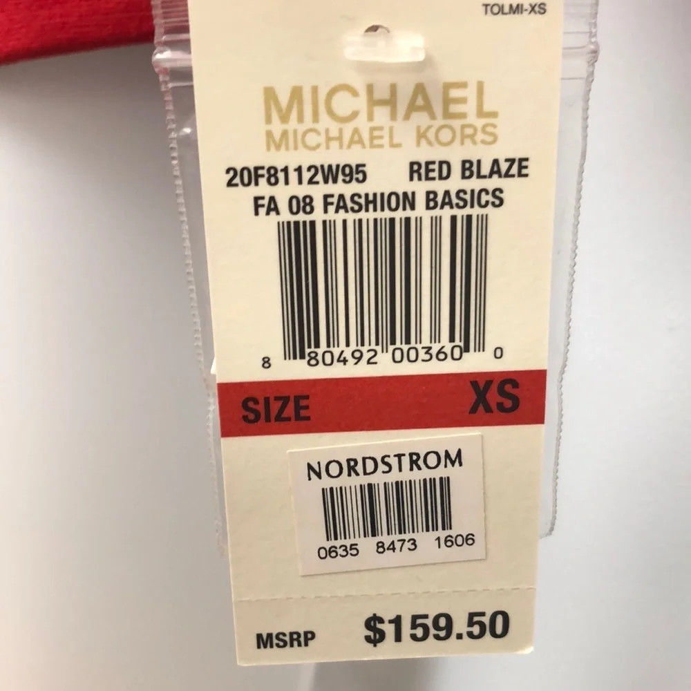 MICHAEL KORS Lightweight Red Belted Jacket